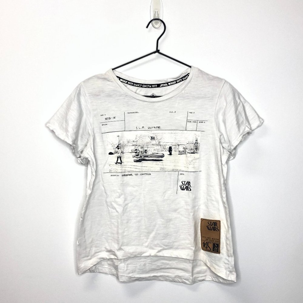 Disney Star Wars Concept Artwork Speeder T-Shirt Color Changing, White, Small